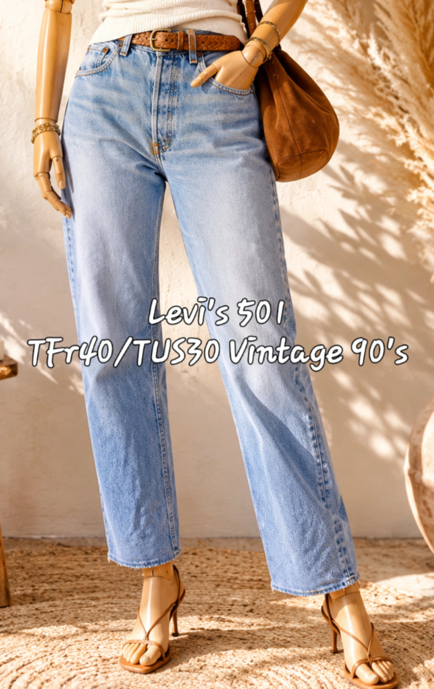 Jeans Levi's 501 TFr40/TUS30- Bleu Clair-Vintage 90's-Made in France-100%Coton en TBE